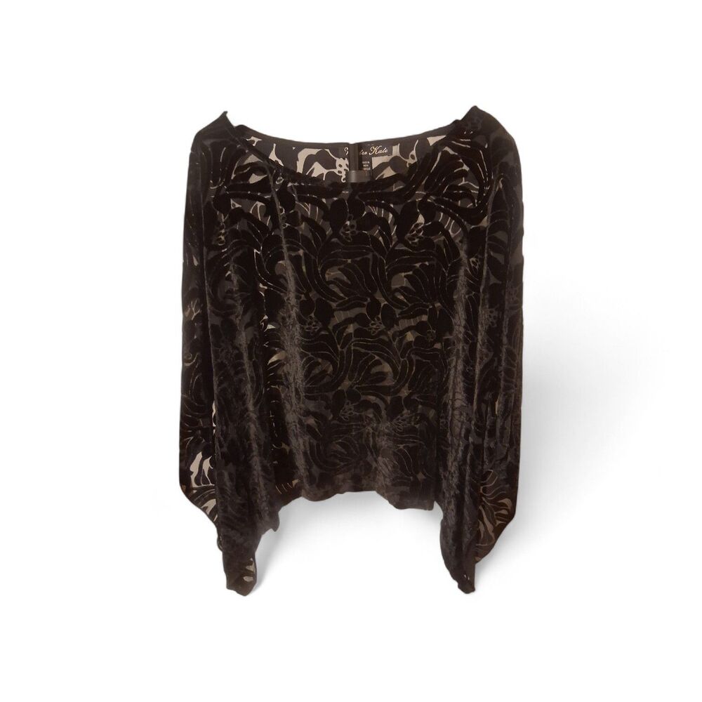 Velvet Burnout Black Tunic Top
